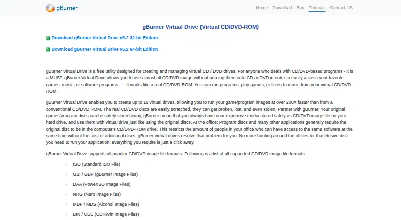 gBurner Virtual Drive screenshot