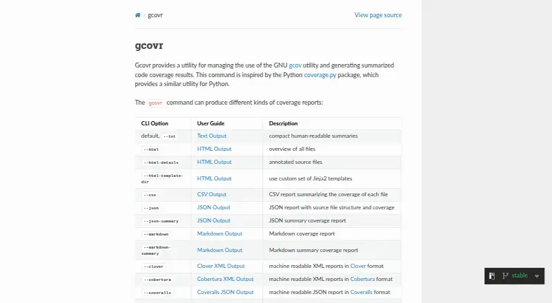 gcovr screenshot