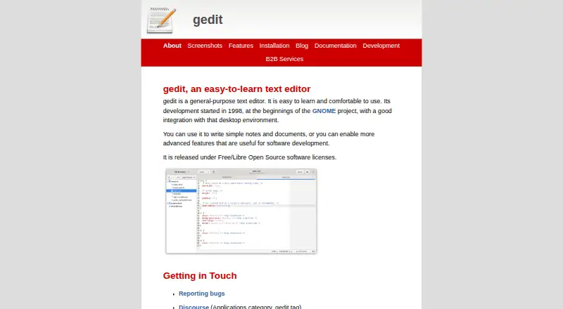 gedit screenshot
