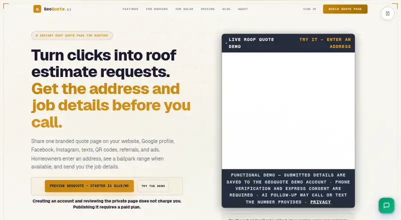 GeoQuote AI screenshot