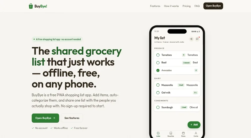 BuyBye screenshot
