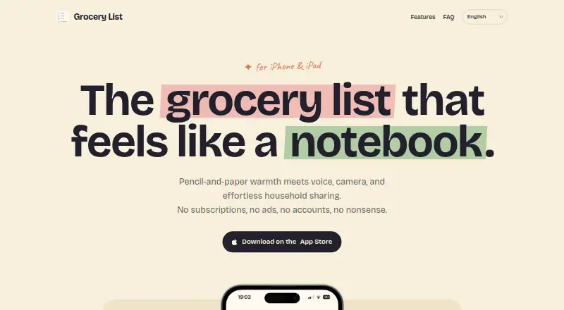 Grocery List screenshot