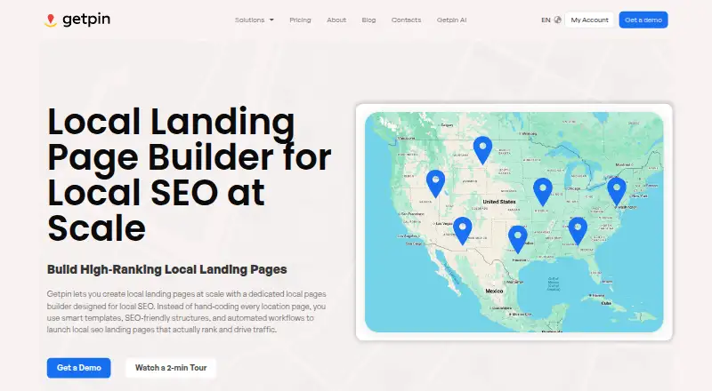 Getpin Local SEO Landing Pages screenshot
