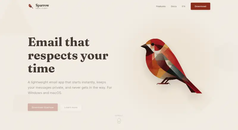 Sparrow screenshot