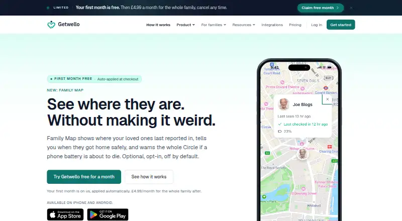 Getwello Family Map screenshot