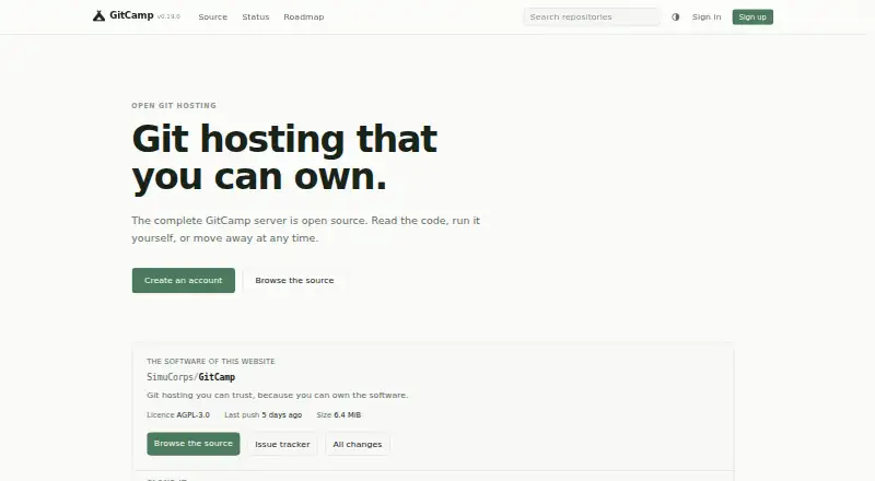 GitCamp screenshot