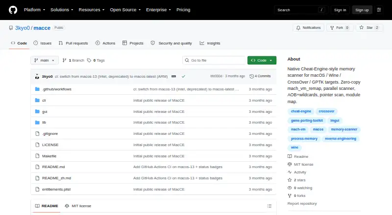 MacCE screenshot
