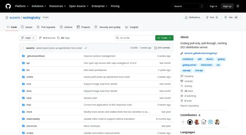 OCIregistry screenshot
