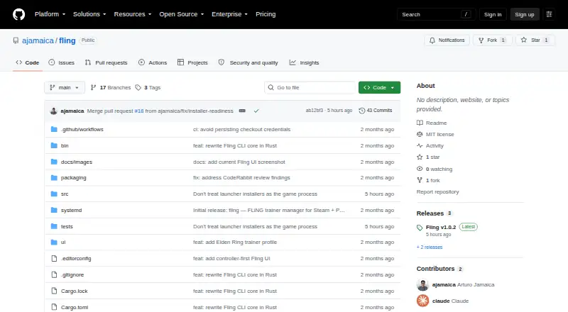Fling UI screenshot