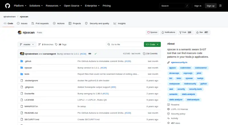 njsscan screenshot