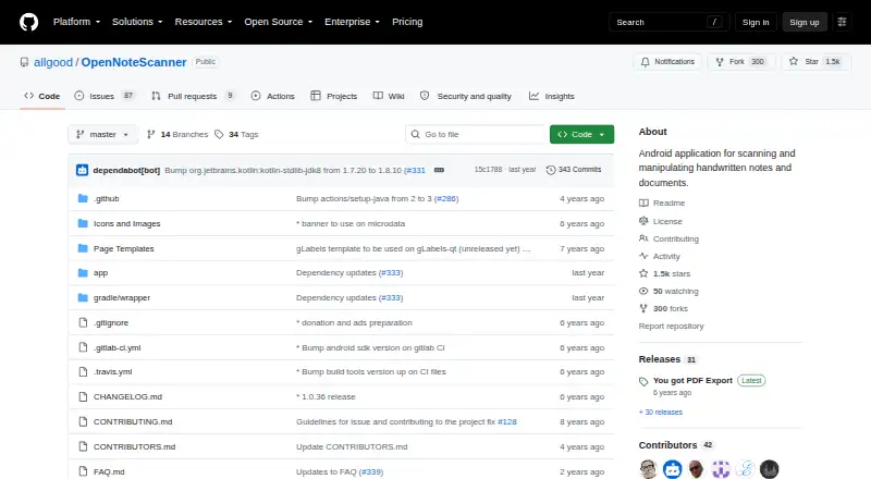 OpenNoteScanner screenshot