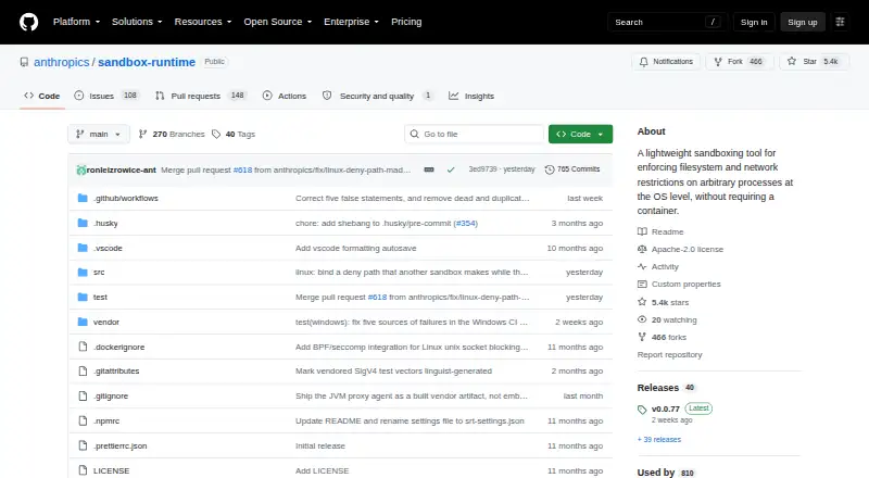 Anthropic Sandbox Runtime screenshot