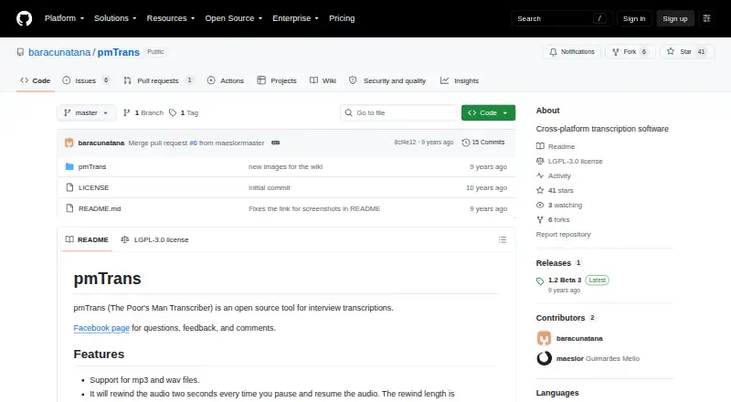 pmTrans screenshot