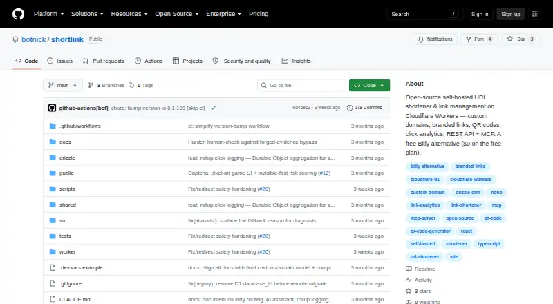 Shortlink screenshot
