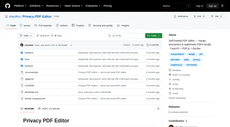 Privacy PDF Editor screenshot
