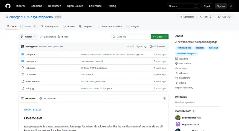 EasyDatapacks screenshot
