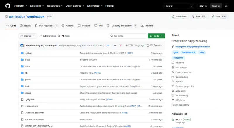 Geminabox screenshot