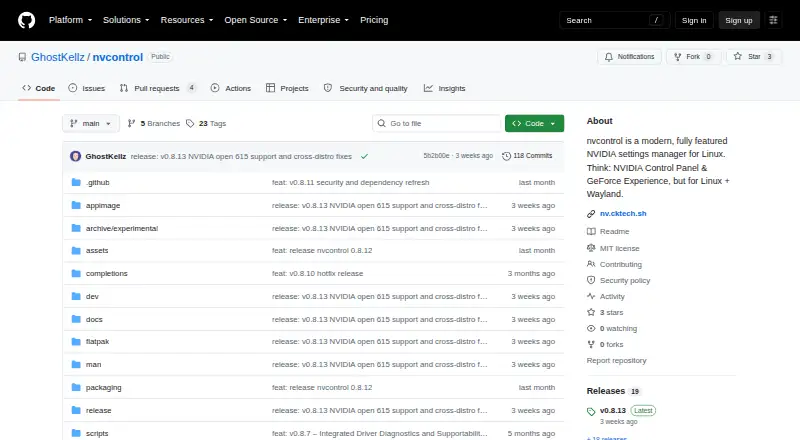 nvcontrol screenshot
