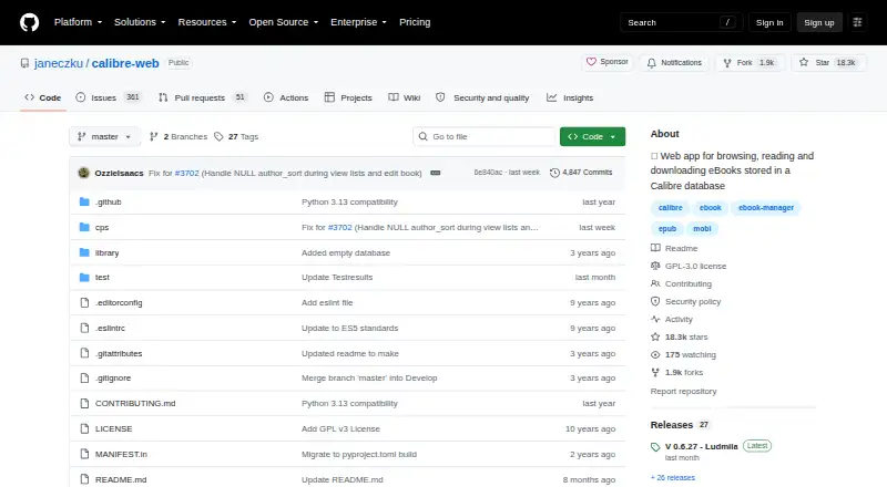 Calibre-Web screenshot