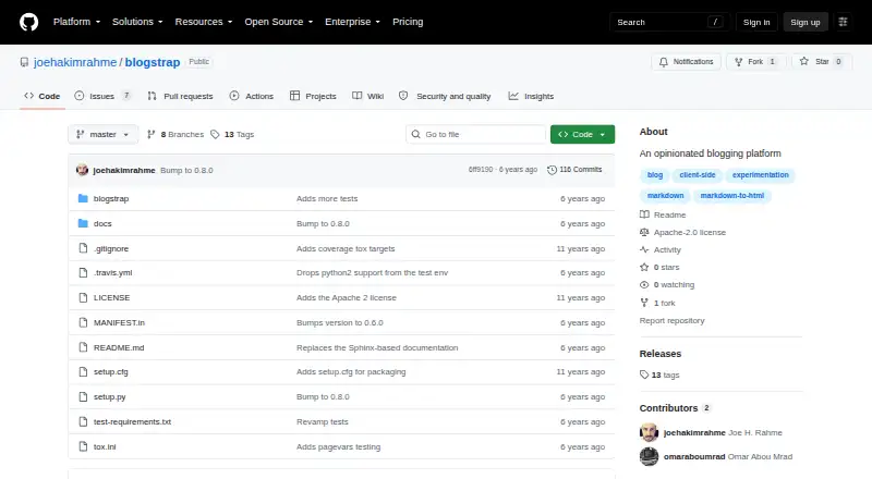 Blogstrap screenshot