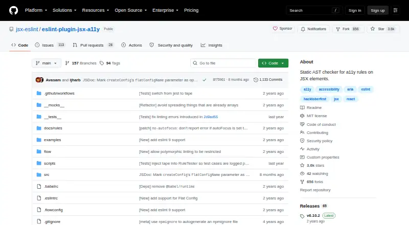 eslint-plugin-jsx-a11y screenshot
