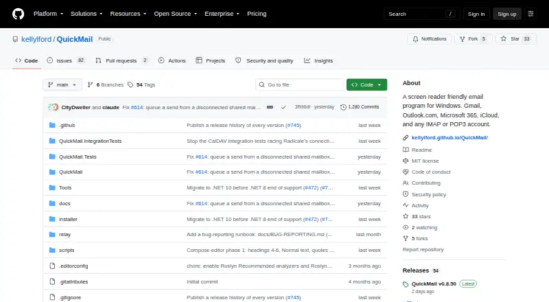 QuickMail screenshot