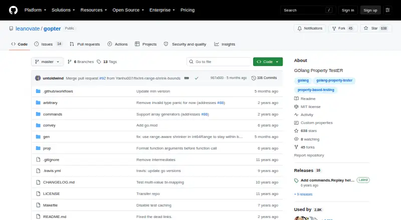Gopter screenshot