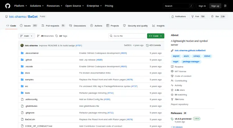 BaGet screenshot