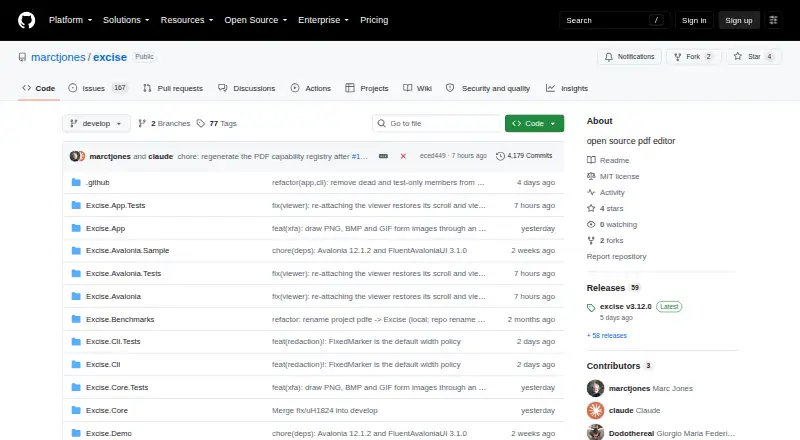Excise screenshot
