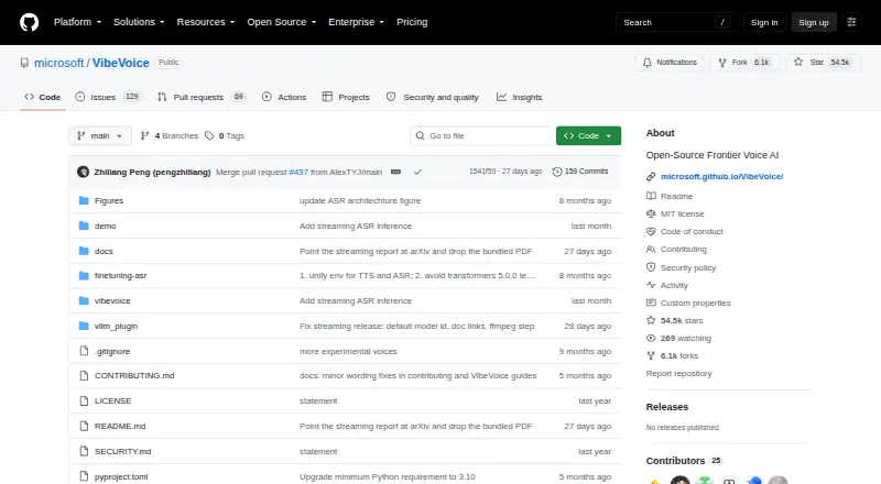 Microsoft VibeVoice screenshot