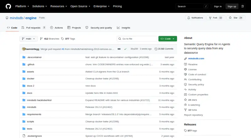 MindsDB Query Engine screenshot