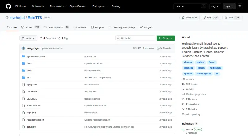 MeloTTS screenshot