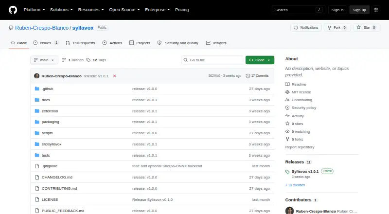 Syllavox screenshot