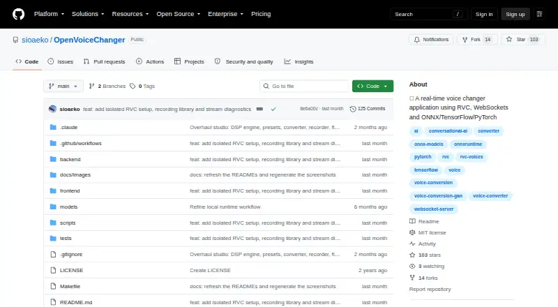 OpenVoiceChanger screenshot