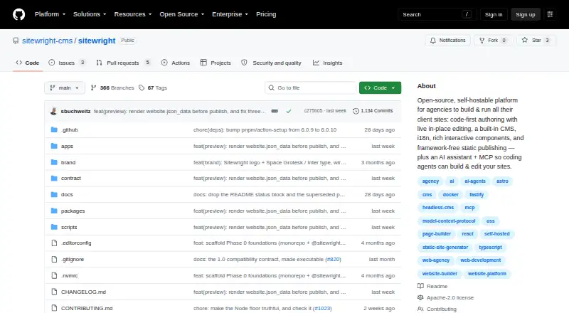 Sitewright screenshot