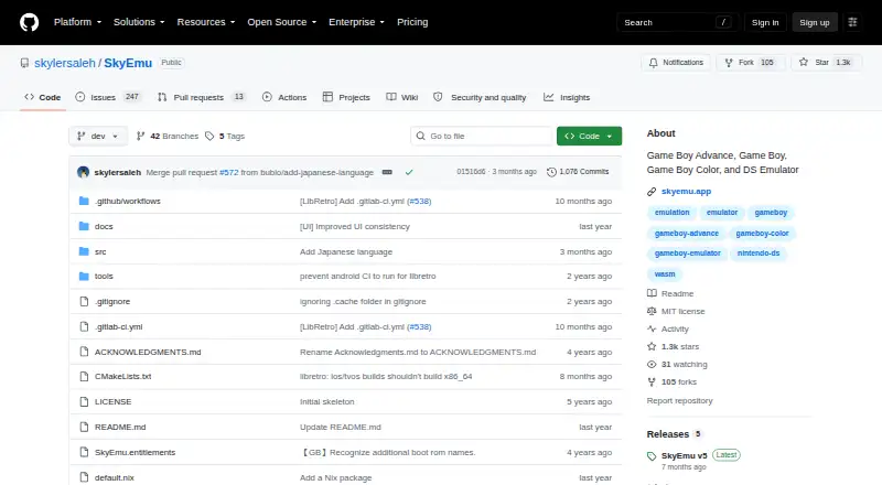 SkyEmu screenshot