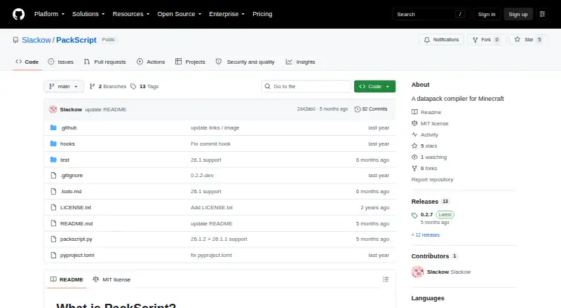 PackScript screenshot