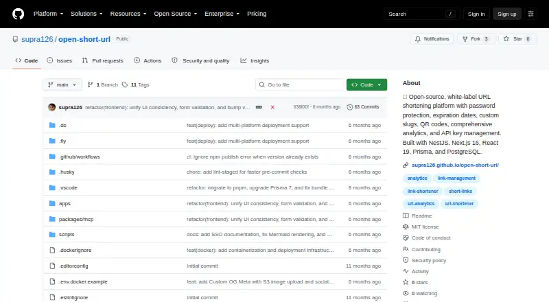 Open Short URL screenshot