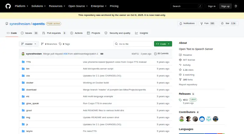 OpenTTS screenshot