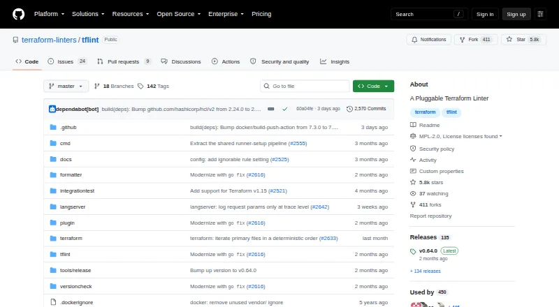 TFLint screenshot