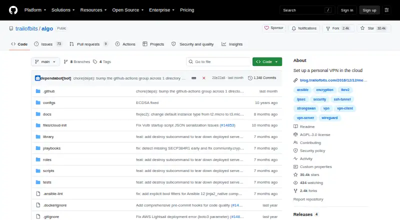 Algo VPN screenshot