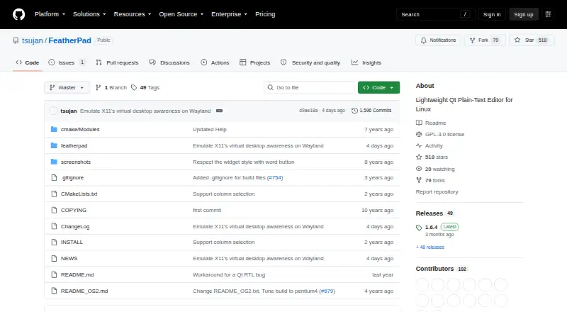 FeatherPad screenshot