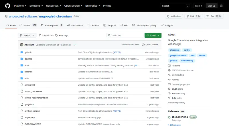 ungoogled-chromium screenshot