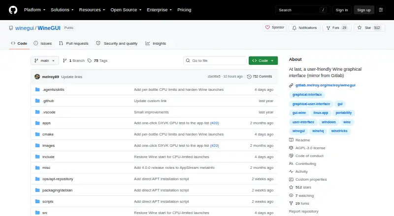 WineGUI screenshot