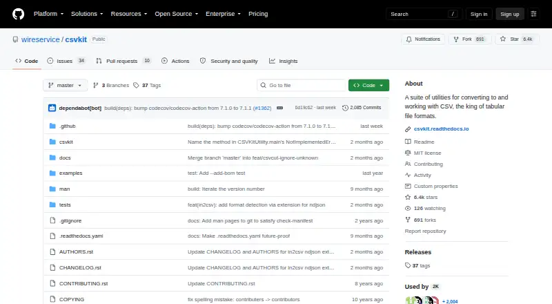csvkit screenshot
