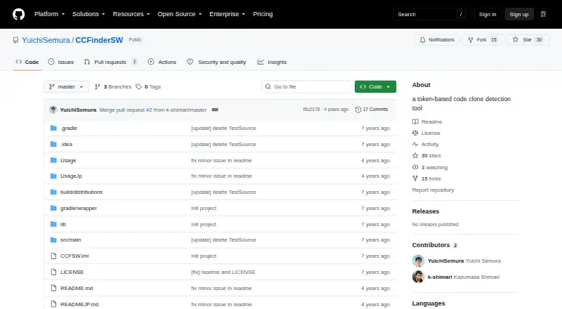 CCFinderSW screenshot
