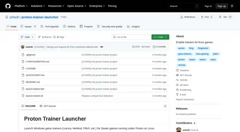 Proton Trainer Launcher screenshot