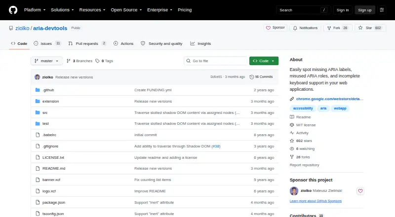 ARIA DevTools screenshot