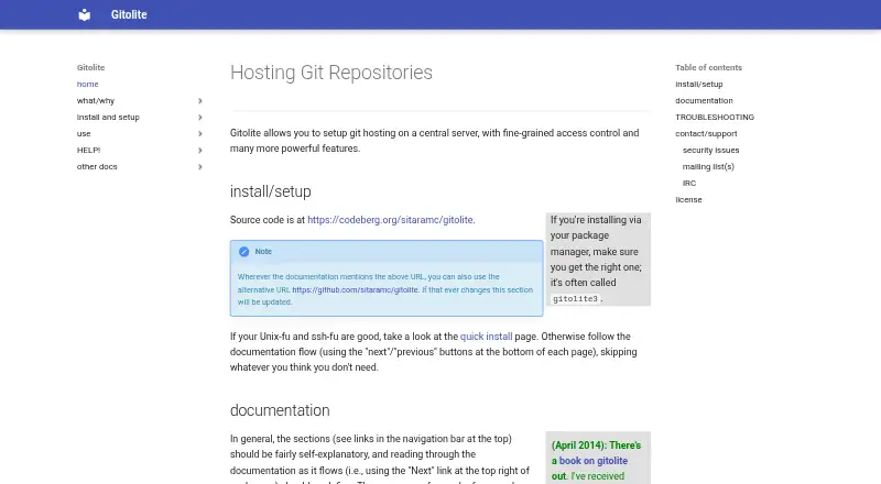 Gitolite screenshot