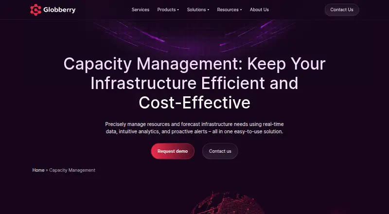 Globberry Capacity Management screenshot